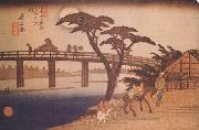 Hiroshige, Ando Moonlight,Nagakubo (nn03) painting